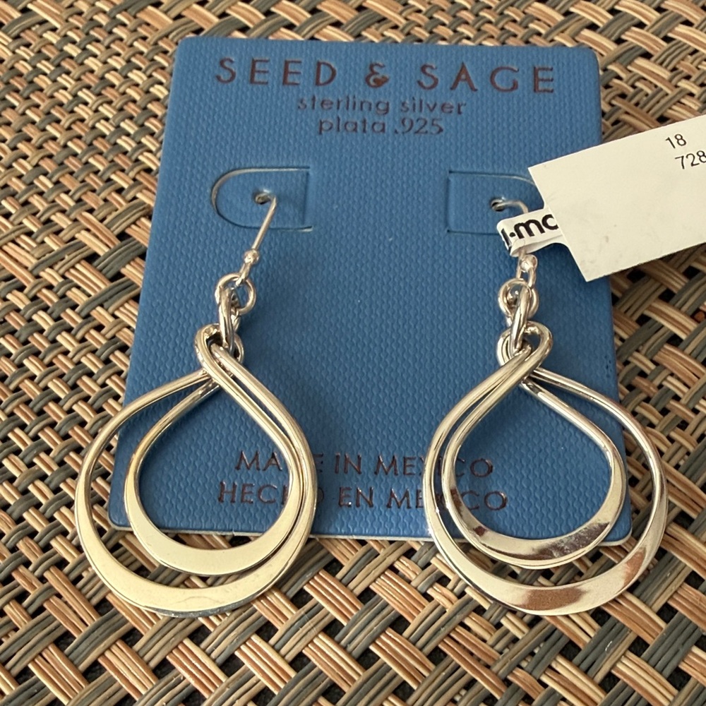 NWT Sterling Silver Double Loop Earrings